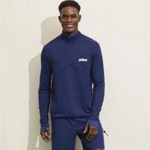 NWT Prince Ponte Quarter Zip Pullover Navy Thumb Holes Size Large & Small